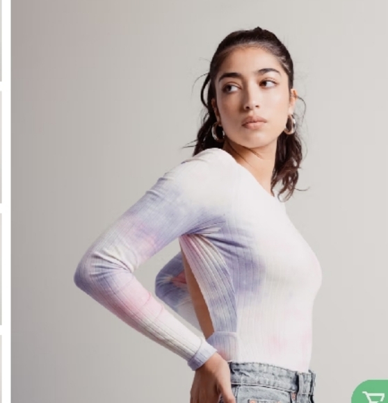 Tobi Purple Ombre Long Sleeve open back Bodysuit - Picture 1 of 4